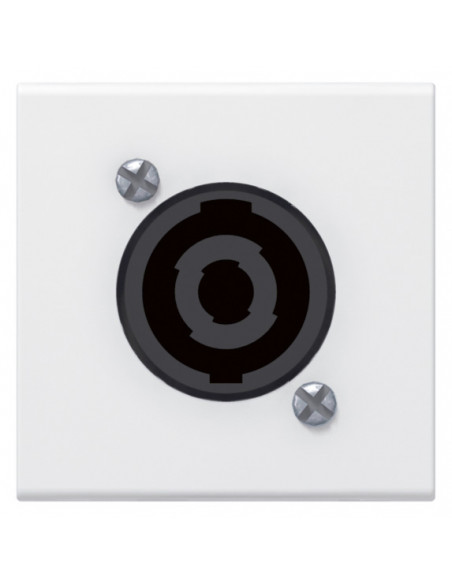Prise Speakon 4 contacts Mosaic 2 modules pour le branchement d'enceintes de puissance blanc LEGRAND 078760
