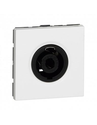 Prise Speakon 4 contacts Mosaic 2 modules pour le branchement d'enceintes de puissance blanc LEGRAND 078760