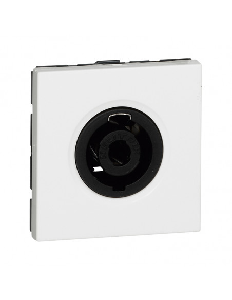 Prise Speakon 4 contacts Mosaic 2 modules pour le branchement d'enceintes de puissance blanc LEGRAND 078760
