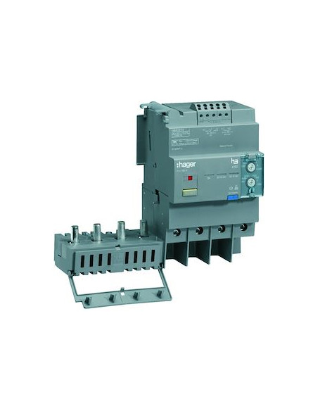 Bloc différentiel électronique x160 4 Pôles 160A Idn réglable et déclenchement tempo fixe HAGER HBA161H
