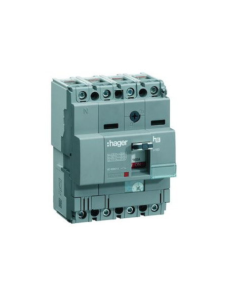 Disjoncteur boîtier moulé x160 4 Pôles 25kA 160A HAGER HHA161H