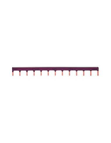 Barre de pontage 1 Pôle 63A languette 10mm² marron 11 Modules HAGER KB963P