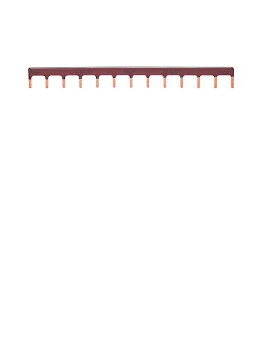 Barre de pontage 1 Pôle 63A languette 10mm² marron 11 Modules HAGER KB963P