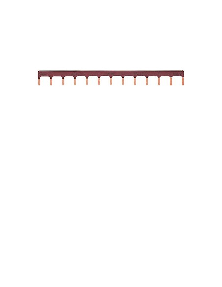 Barre de pontage 1 Pôle 63A languette 10mm² marron 11 Modules HAGER KB963P
