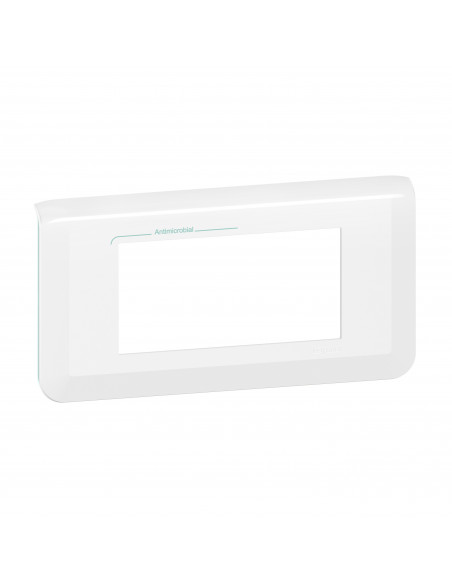 Plaque de finition horizontale Mosaic pour 4 modules blanc antimicrobien LEGRAND 078724L