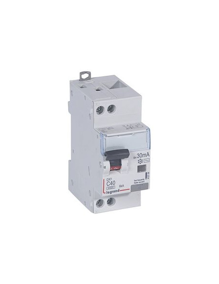 Disjoncteur différentiel DX³4500 à vis U+N 230V 40A type AC 30mA courbe C 2 modules LEGRAND 410709