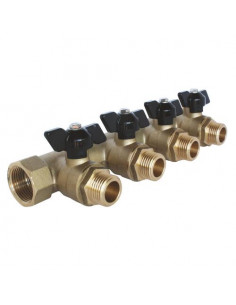 Collecteur mini-vannes 4 départs à portée plate MF20/27 FIXO BY AYOR 2