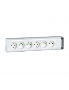 Multiprise 6 prises avec terre longueur 343mm fixation au mur,mobile ou moulure à cabler sans cordon LEGRAND 050611