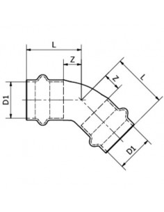 COUDE CU 45° FF14 A SERTIR GAZ CONEX / BÄNNINGER PG5041 0140000 2