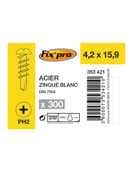 VIS TOLE AZ TR PH 4,2X16 /300 FIXPRO FPRO7504MH4216BP300