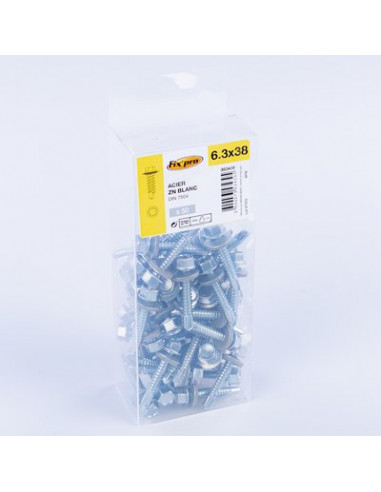 VIS HEX.AUTO+ROND 6,3X38 /50 FIXPRO FPRO7504KREC6338BP50