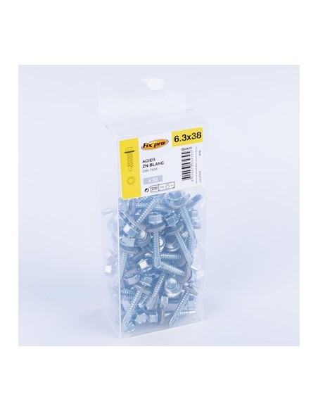 VIS HEX.AUTO+ROND 6,3X38 /50 FIXPRO FPRO7504KREC6338BP50