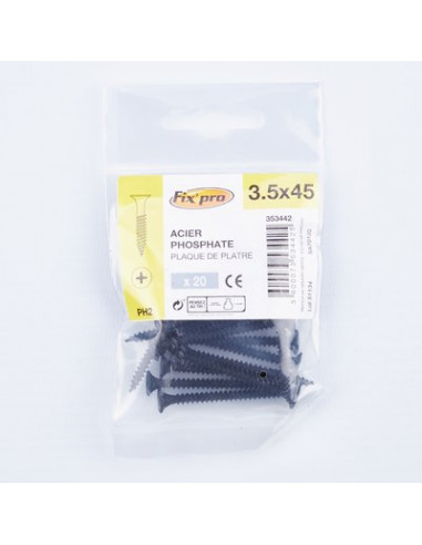VIS PLAC A.NOIR PH 3,9X45 /20 FIXPRO FPRO7033545S20