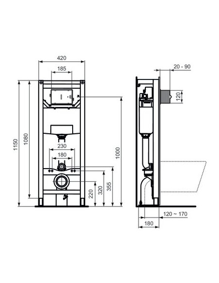 PROSYS BATI WC RES 120 AUTO IDEAL STANDARD R015467 APPARTCITY