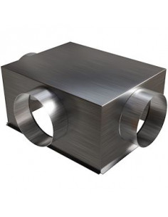 Plénum acier de 500x400mm 3 piquages latéraux D.200 mm BAILLINDUSTRIE PLRACI/LAT 500X400