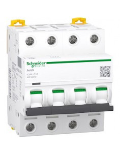 Disjoncteur Acti9 iC60L 4 Pôles 10A courbe C SCHNEIDER A9F94410