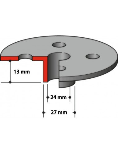 Guide à copier pour défonceuses et affleureuses Intérieur 24mm Extérieur 27mm MAKITA 164470-8