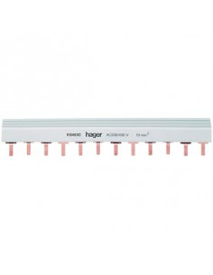 Barre de pontage 3P+N 63A languette 10mm² 24 Modules HAGER KB463C