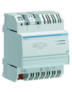 Alimentation modulaire 1 sortie 30VDC pour bus KNX sécurisée 640 mA HAGER TXA112
