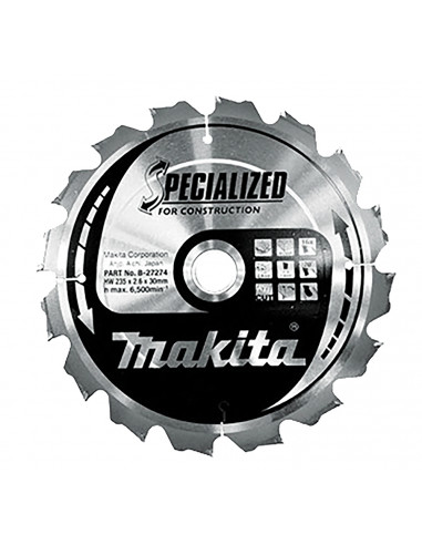 Lame de scie circulaire Standard T.C.T 235x30 mm 16 T pour Bois MAKITA B-27274