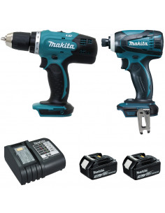 LXT DTD146+DDF453+BL1830×2+DC18SD+MAK3+IMPACT GOLD MAKITA DLX2022SJ3