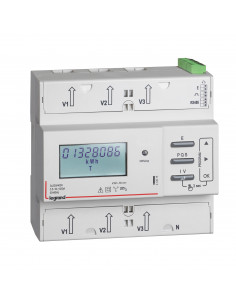 Compteur modulaire triphasé EMDX³ MID raccordement direct 125A 6 modules avec sortie à impulsions et RS485 LEGRAND 412075