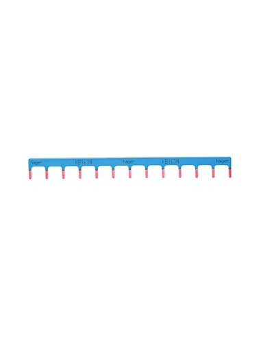 Barre de pontage 1 Pôle 63A languette 10mm² bleu 11 Modules HAGER KB963N