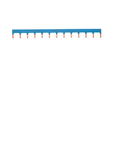Barre de pontage 1 Pôle 63A languette 10mm² bleu 11 Modules HAGER KB963N