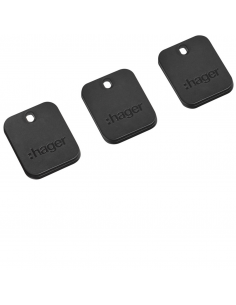 Lot de 3 badges RFID format porte-clé noir HAGER XVA400