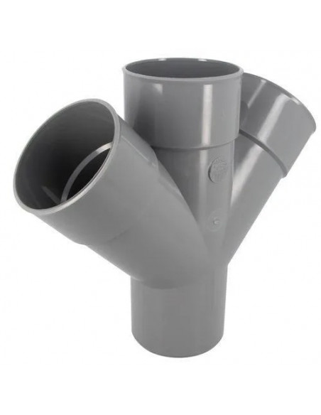 Culotte mâle femelle 45° double parallèle diamètre 100mm NICOLL RT14