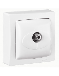 Prise télévision simple type F à visser Appareillage saillie complet blanc LEGRAND 086053