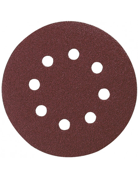 10 Disques abrasifs grain 120 Ø125 mm auto-agrippant 8 trous (bois/métal) MAKITA P-43577