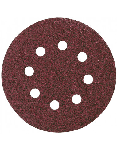 10 Disques abrasifs grain 180 Ø125 mm auto-agrippant 8 trous (bois/métal) MAKITA P-43583