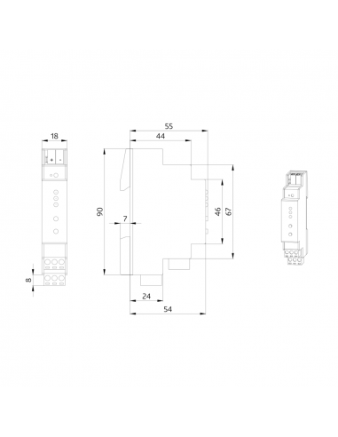 BIA4-KNXs REG-Entrée binaire compacte à 4 canaux KNX Secure LUXOMATnet 90411