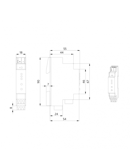 BIP4-KNXs REG-Entrée binaire compacte à 4 canaux KNX Secure LUXOMATnet 90412