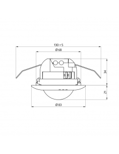 PD2N-KNXs-DX-FP détecteur présence T°C + Micro + HCL faux plaf. Ø10 m KNX Secure LUXOMATnet 93512 2