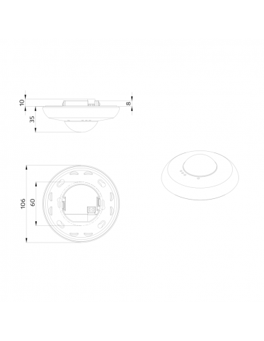 PD2N-BMS-DALI-2-EN multicapteur 360° encastré Ø10 m LUXOMATnet 93544