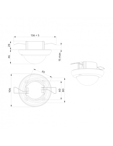 PD4N-BMS-DALI-2 multicapteur 360° faux plafond IP20 Ø24 m LUXOMATnet 93546