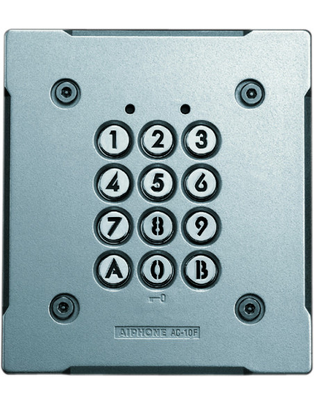 Clavier encastré résistant au vandalisme éclairé 100 codes 2 relais 12/24vca-cc AC10F AIPHONE 120151
