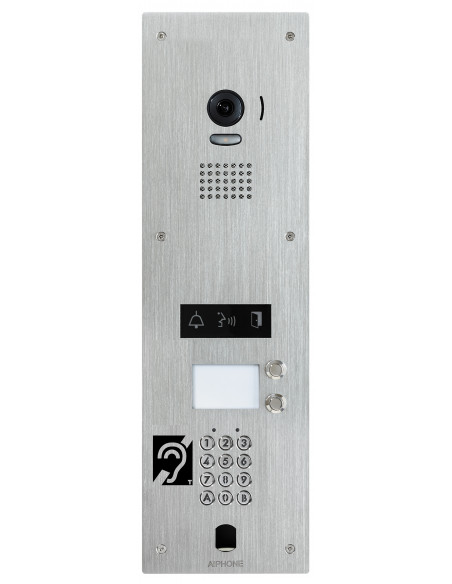 Plat vidéo inox enc. 2bp clavier perç. vigik synthèse pictos boucle magnét JP2LKVBMA AIPHONE 130353