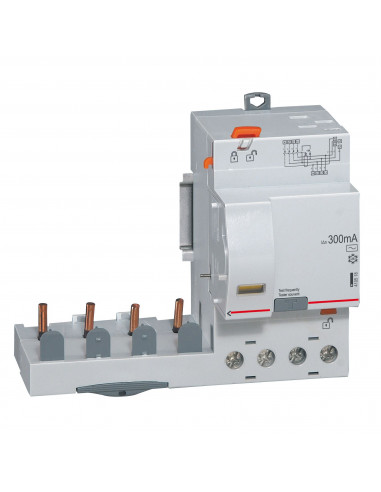 Bloc différentiel adaptable automatique DX³ pour disjoncteur 1 module par pôle 4 Pôles 400V 63A type AC 300mA LEGRAND 410518