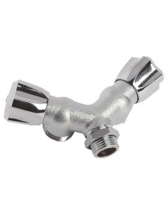Robinet machine à laver double en Y Laiton Chromé SOMATHERM 2