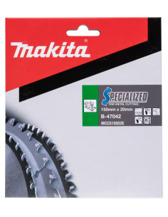 Lame carbure ''Specialized'' Tôles minces pour scies circulaires 150x20mm 52D MAKITA B-47042 2