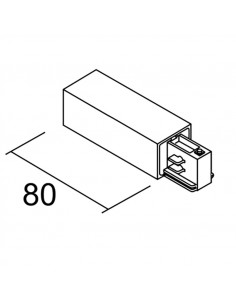 Alimentation droite pour rail 3 allumages 023 DALI blanc ARIC 16146