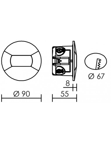 BALIZ Encastré Mur rond fixe anthracite LED intég. 1,2W bleu ARIC 51833