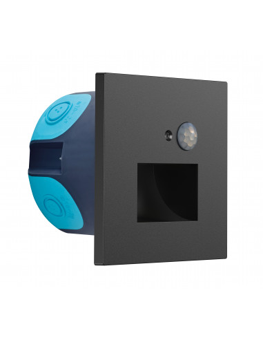 WALL Encastré Mur noir PIR Sensor 3CCT 27-30-4000K 2W 20lm ARIC 51840