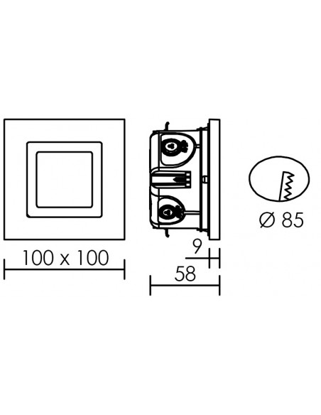 ISO 80 CCT Encastré Mur LED 1,8W bleu 6lm 115° 30000h face avant alu blanc ARIC 51887