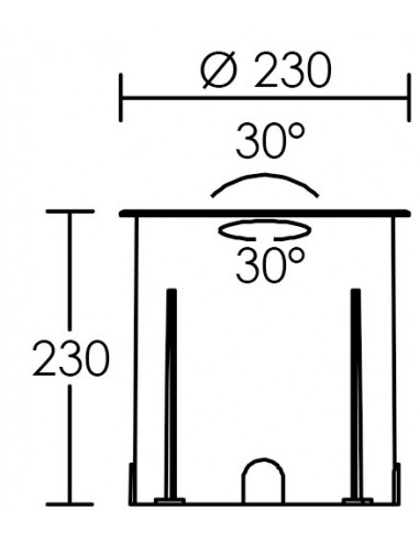 LUMISOL 230 Enc.Sol Ext. IP67 IK10 inox 316L rond LED 19W 15° 3000K 2400lm ARIC 51925