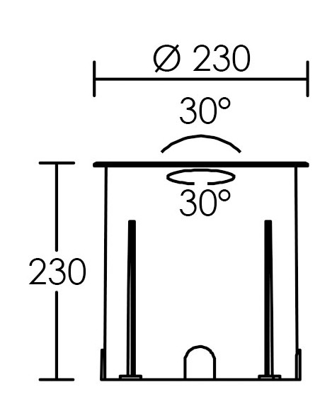 LUMISOL 230 Enc.Sol Ext. IP67 IK10 inox 316L rond LED 19W 15° 3000K 2400lm ARIC 51925
