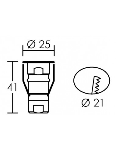 Spot seul CABOURG IP67 IK08 à encastrer au sol LED 0,9W 3000K inox 316 50000H ARIC 51953